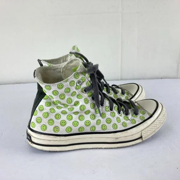 Converse Chuck  Womens Sz 9 Mens sz 7 Happy Camper High Top Smiley Faces Sneaker - Picture 8 of 11